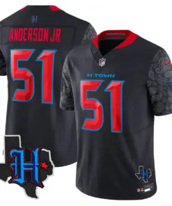 Houston Texans Nike 2024 Texas Patch Vapor Limited Stitched Jersey - Light Blue - Image 15