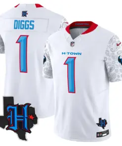 Houston Texans Nike 2024 Texas Patch Vapor Limited Stitched Jersey - Light Blue - Image 26