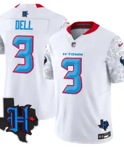 Houston Texans Nike 2024 Texas Patch Vapor Limited Stitched Jersey - Light Blue - Image 28