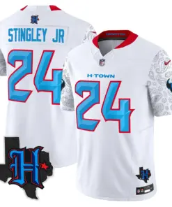 Houston Texans Nike 2024 Texas Patch Vapor Limited Stitched Jersey - Light Blue - Image 29