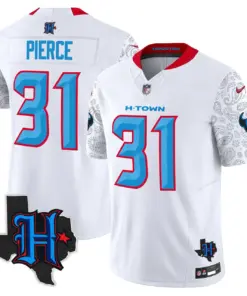 Houston Texans Nike 2024 Texas Patch Vapor Limited Stitched Jersey - Light Blue - Image 30