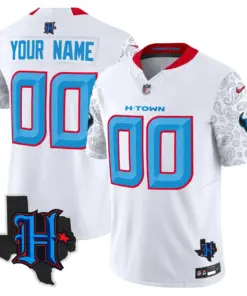 Houston Texans Nike 2024 Texas Patch Vapor Custom Limited Stitched Jersey - Powder Blue - Image 4