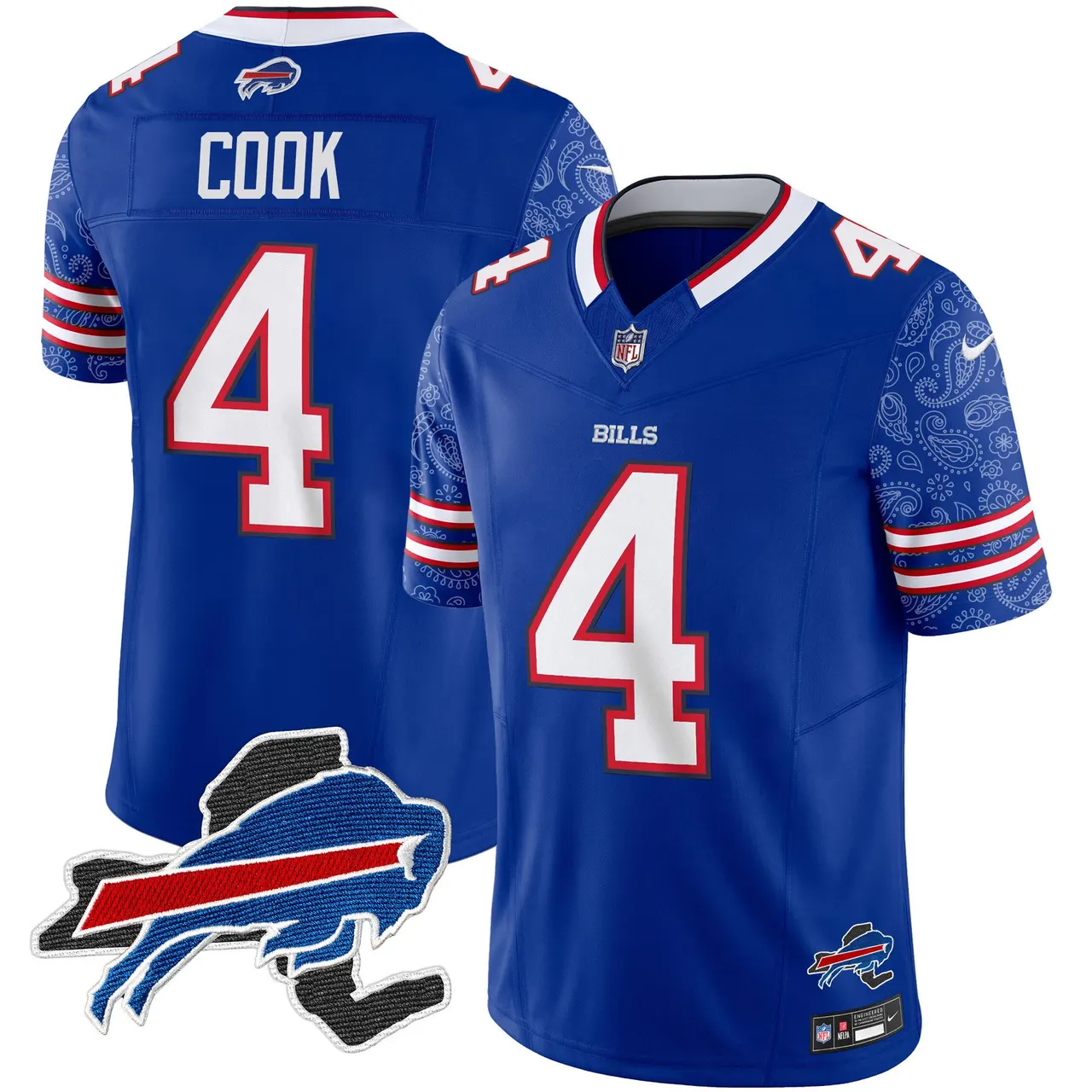 Buffalo Bills Nike New York Patch Vapor Limited Stitched Jersey V2 - Royal Blue - Image 2