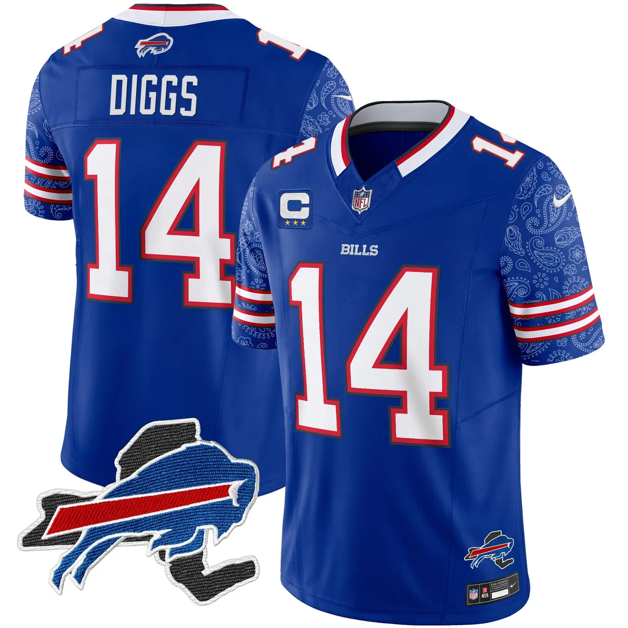Buffalo Bills Nike New York Patch Vapor Limited Stitched Jersey V2 - Royal Blue - Image 3