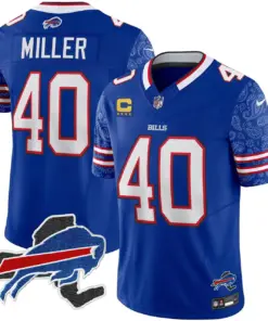 Buffalo Bills Nike New York Patch Vapor Limited Stitched Jersey V2 - Royal Blue - Image 4