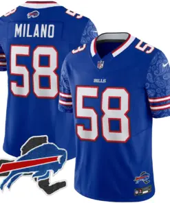 Buffalo Bills Nike New York Patch Vapor Limited Stitched Jersey V2 - Royal Blue - Image 5