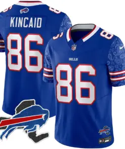 Buffalo Bills Nike New York Patch Vapor Limited Stitched Jersey V2 - Royal Blue - Image 6
