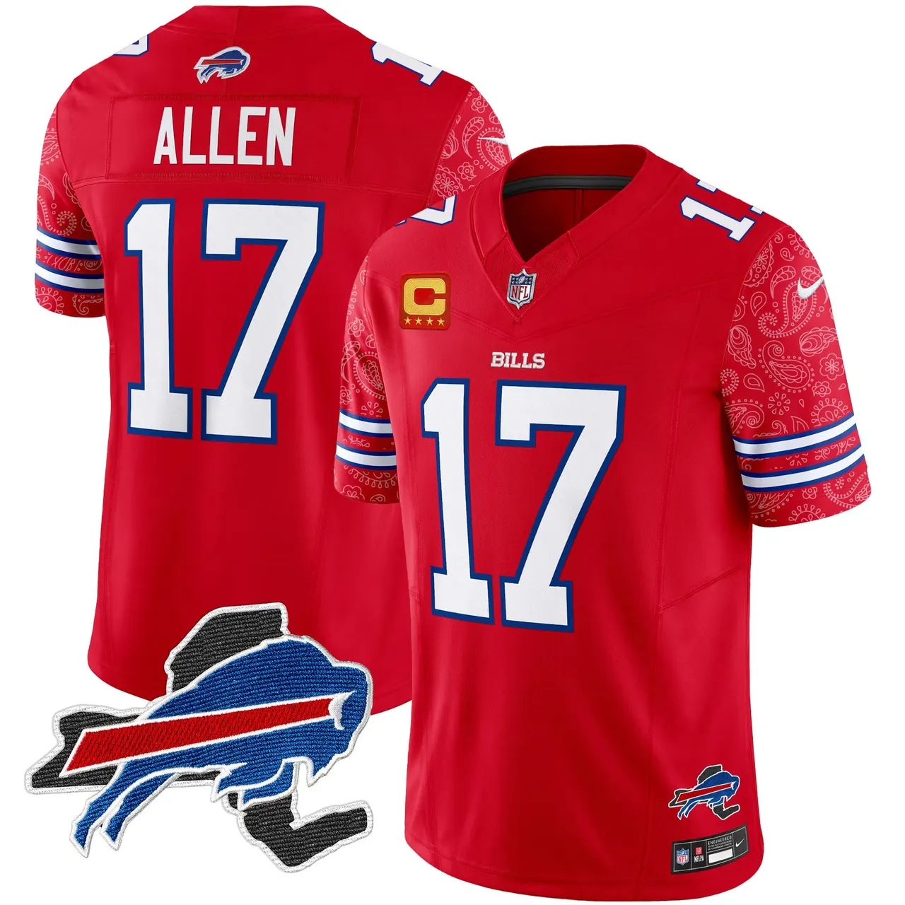 Buffalo Bills Nike New York Patch Vapor Limited Stitched Jersey V2 - Royal Blue - Image 7