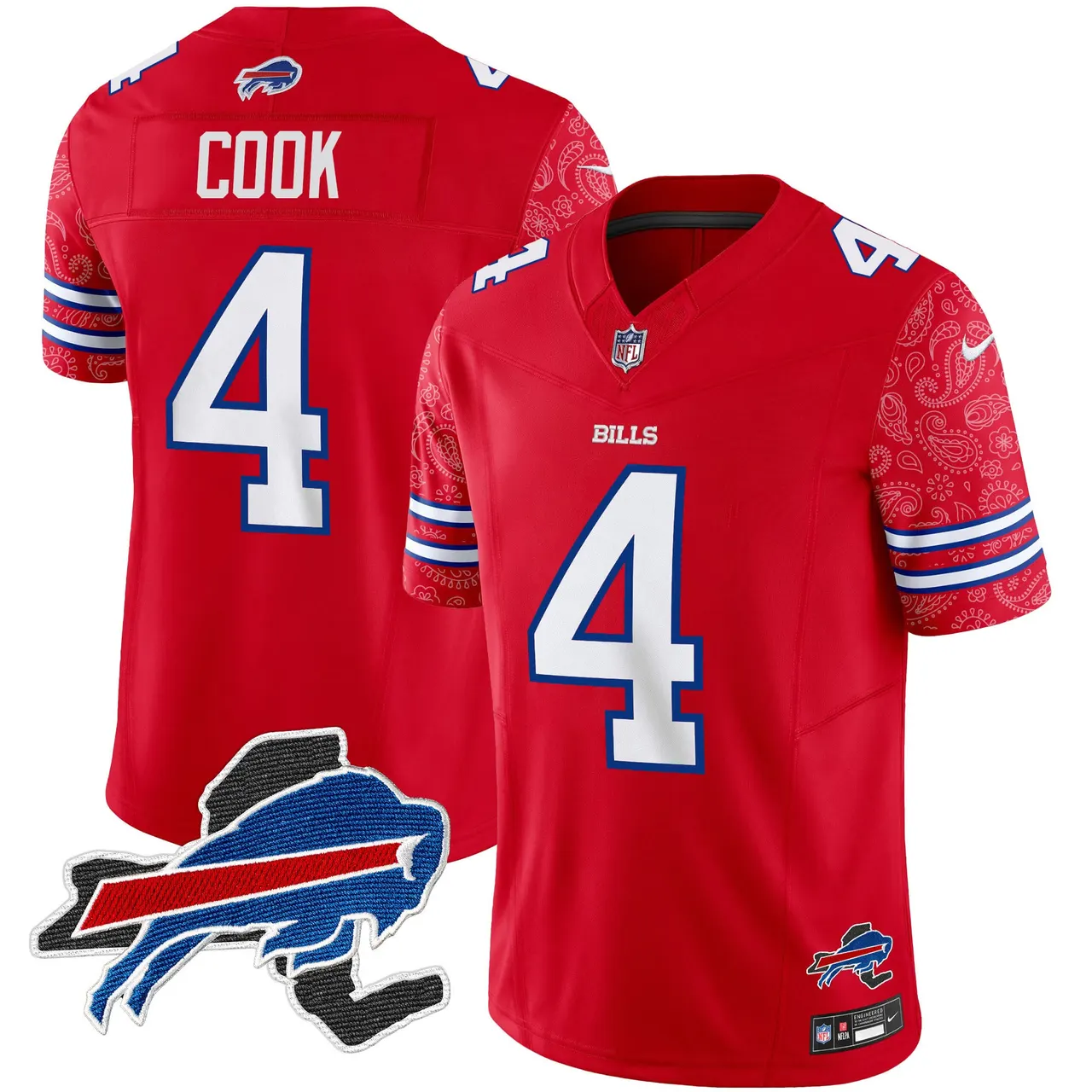 Buffalo Bills Nike New York Patch Vapor Limited Stitched Jersey V2 - Royal Blue - Image 8