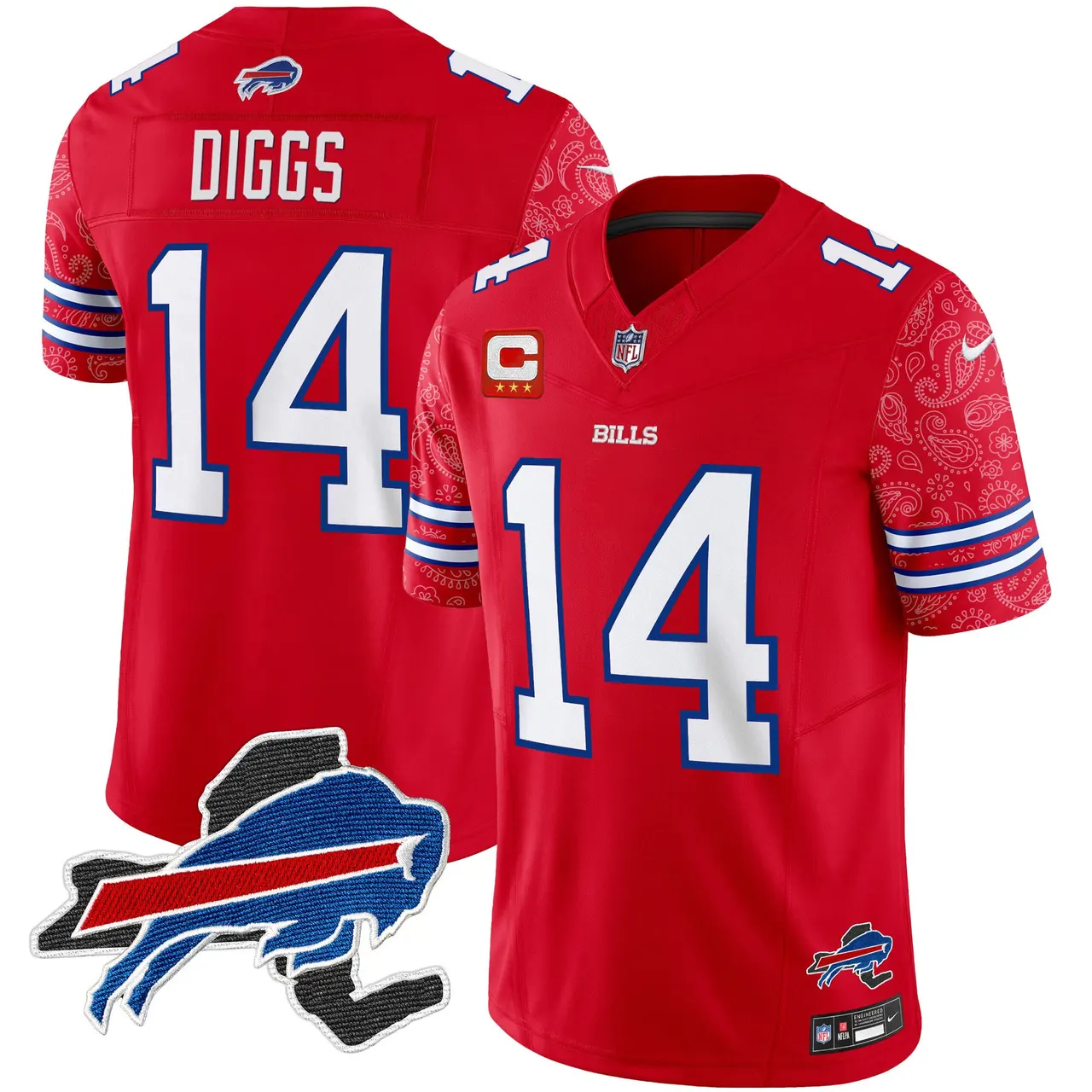Buffalo Bills Nike New York Patch Vapor Limited Stitched Jersey V2 - Royal Blue - Image 9