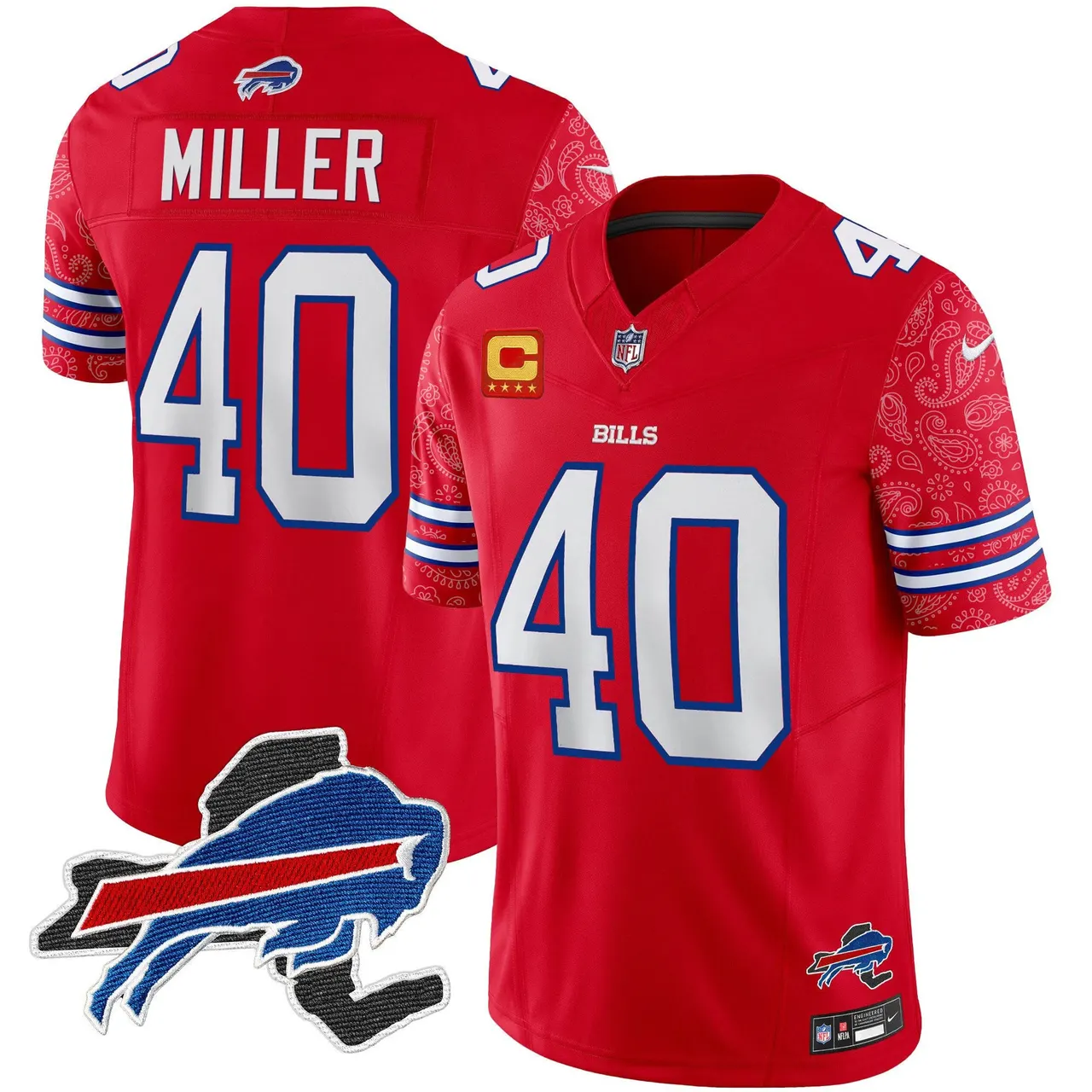 Buffalo Bills Nike New York Patch Vapor Limited Stitched Jersey V2 - Royal Blue - Image 10