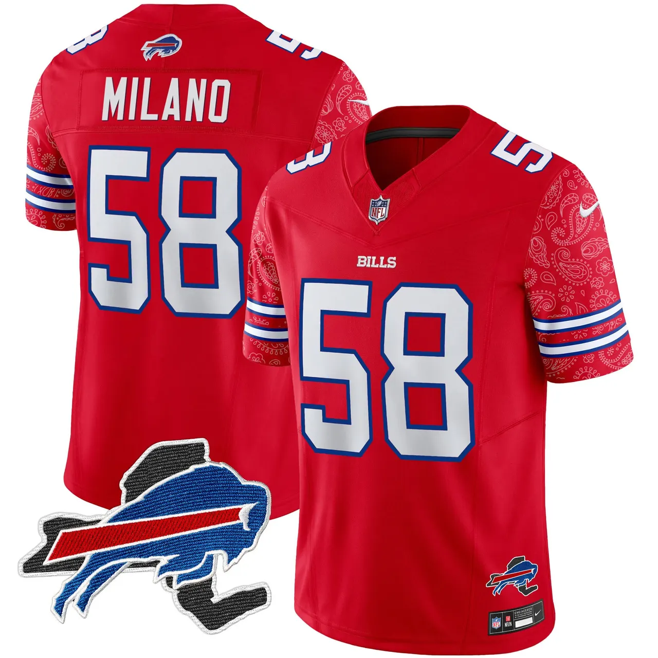 Buffalo Bills Nike New York Patch Vapor Limited Stitched Jersey V2 - Royal Blue - Image 11