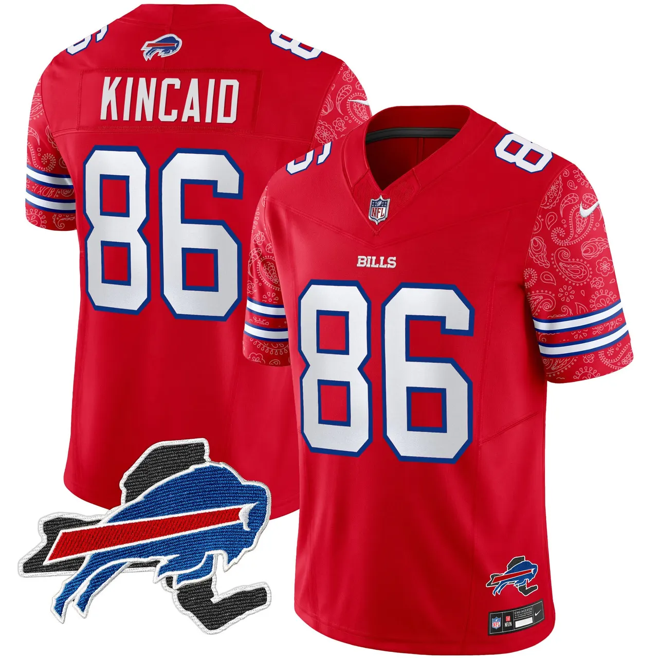 Buffalo Bills Nike New York Patch Vapor Limited Stitched Jersey V2 - Royal Blue - Image 12