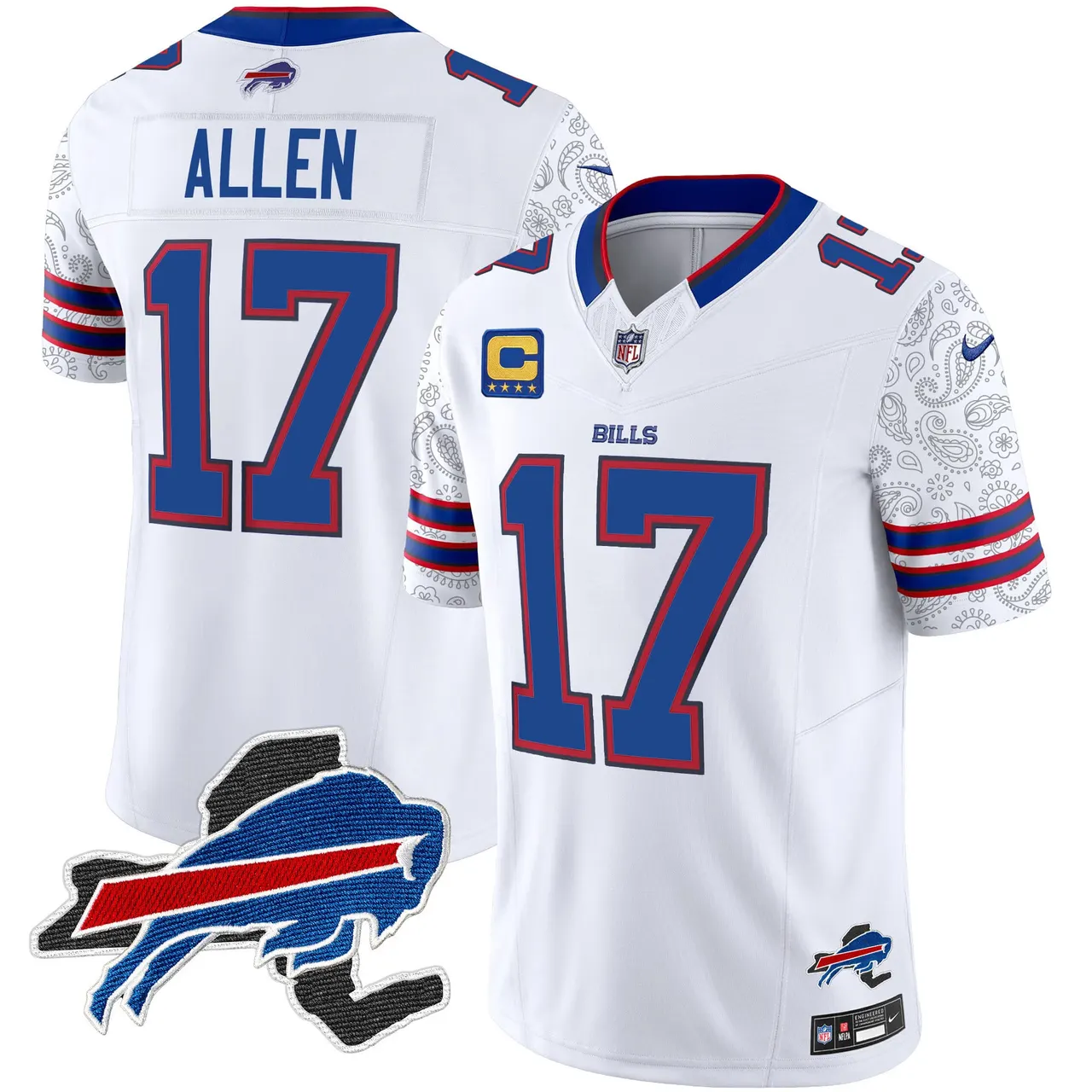 Buffalo Bills Nike New York Patch Vapor Limited Stitched Jersey V2 - Royal Blue - Image 13