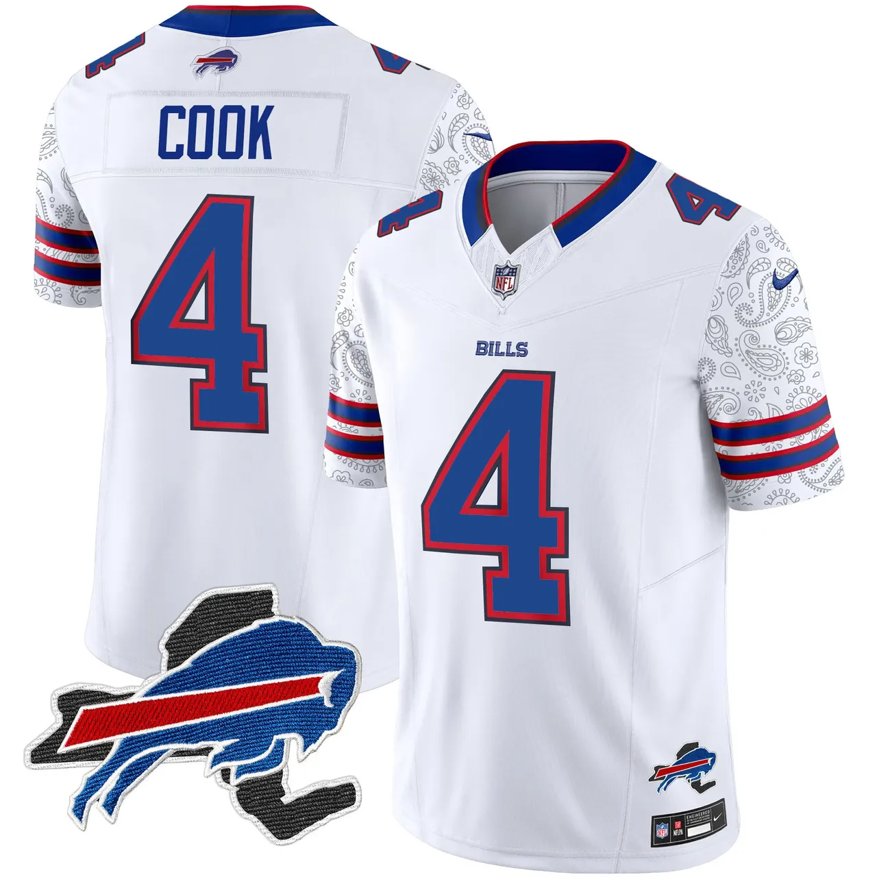 Buffalo Bills Nike New York Patch Vapor Limited Stitched Jersey V2 - Royal Blue - Image 14