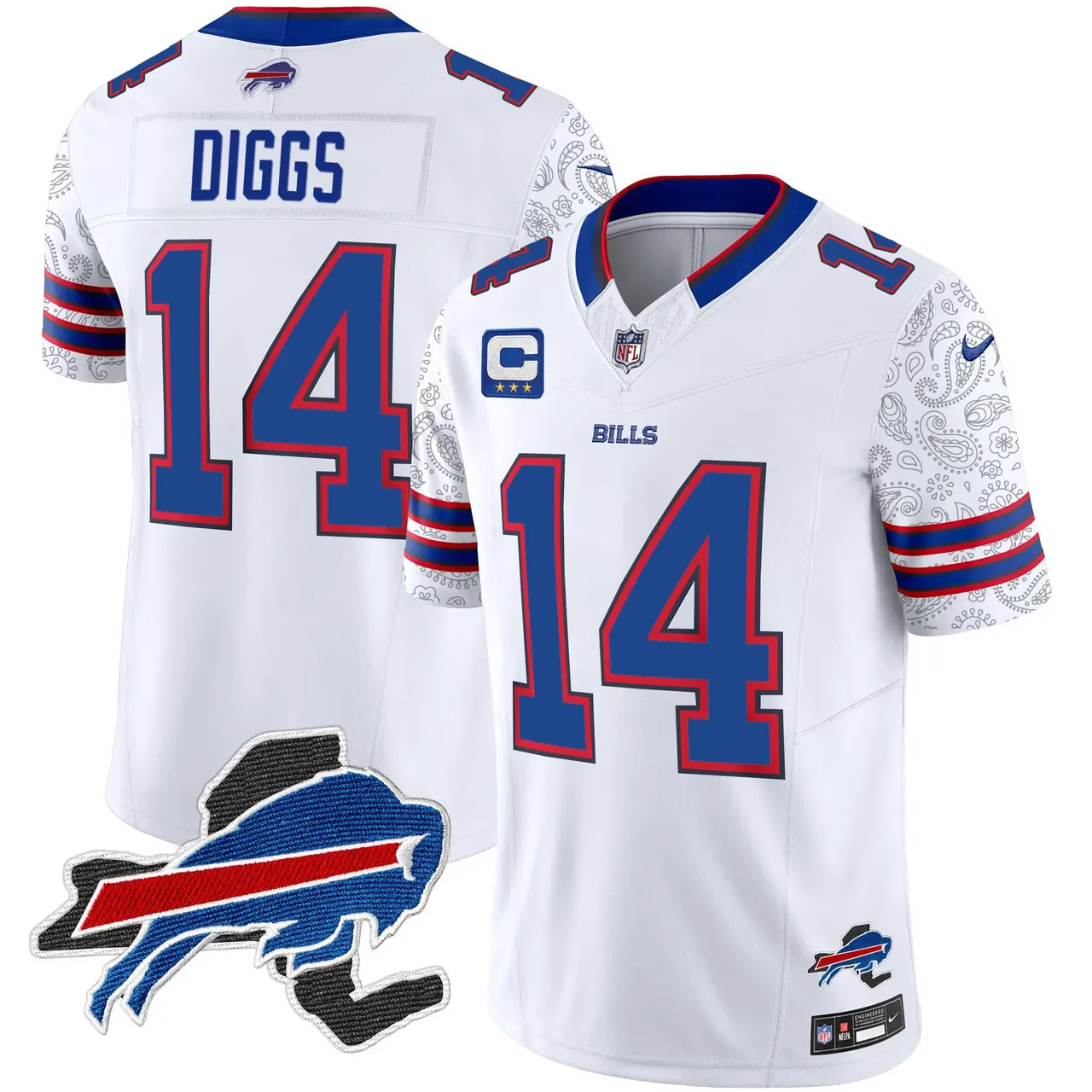 Buffalo Bills Nike New York Patch Vapor Limited Stitched Jersey V2 - Royal Blue - Image 15