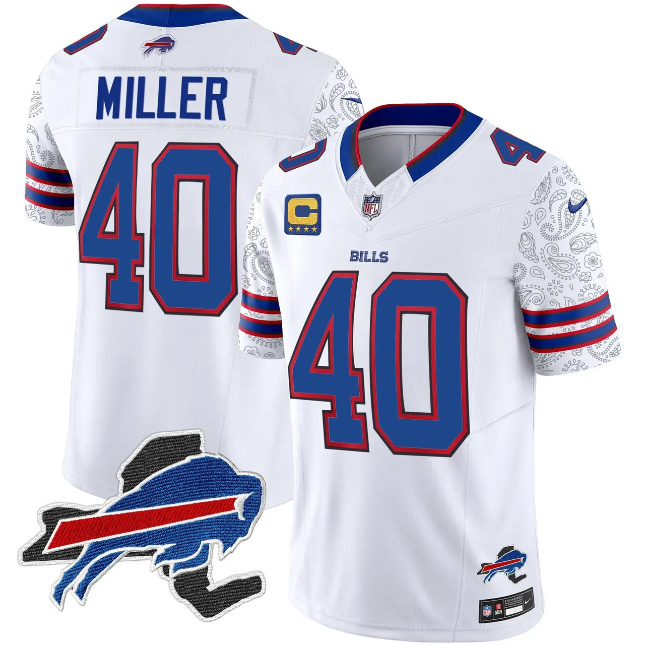 Buffalo Bills Nike New York Patch Vapor Limited Stitched Jersey V2 - Royal Blue - Image 16