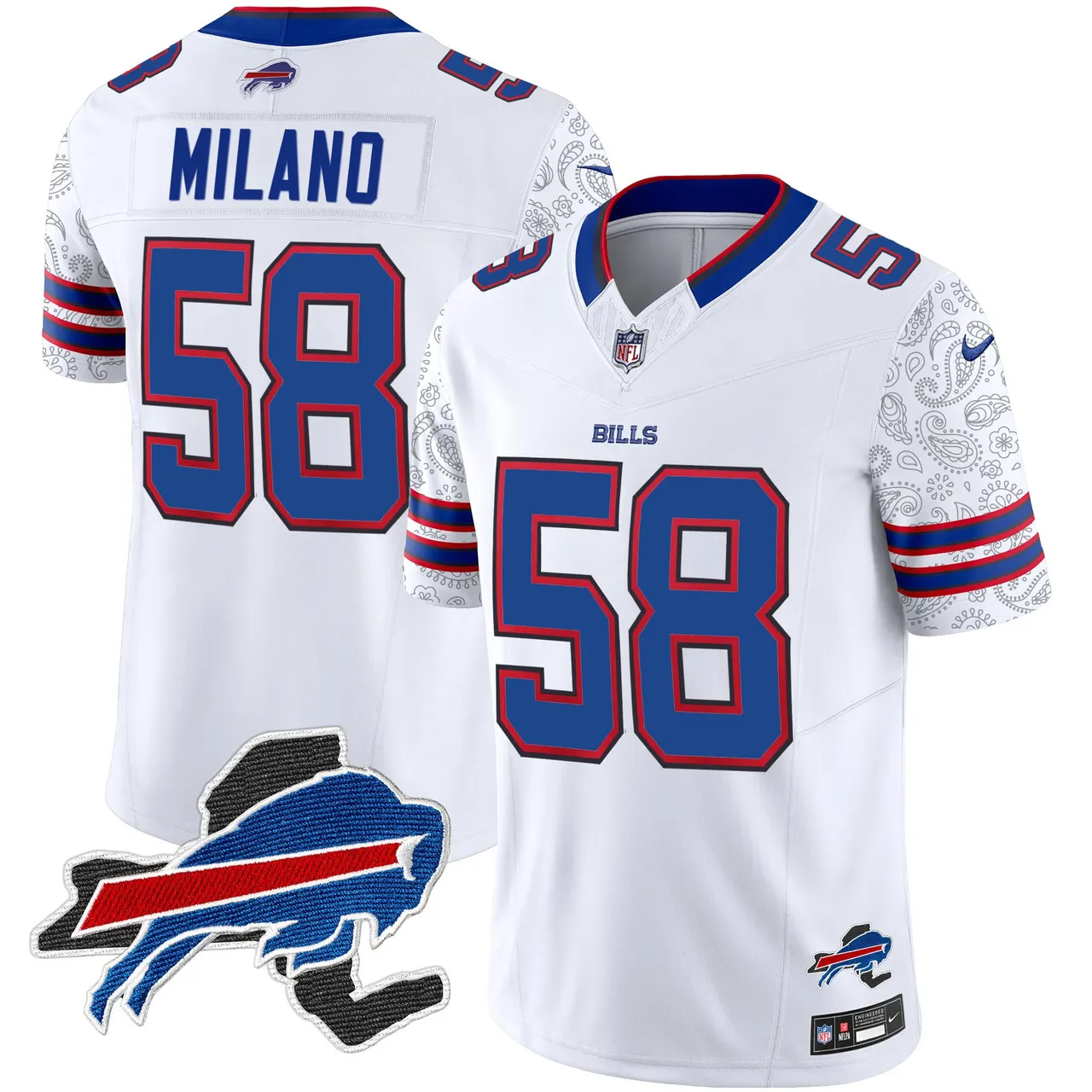 Buffalo Bills Nike New York Patch Vapor Limited Stitched Jersey V2 - Royal Blue - Image 17