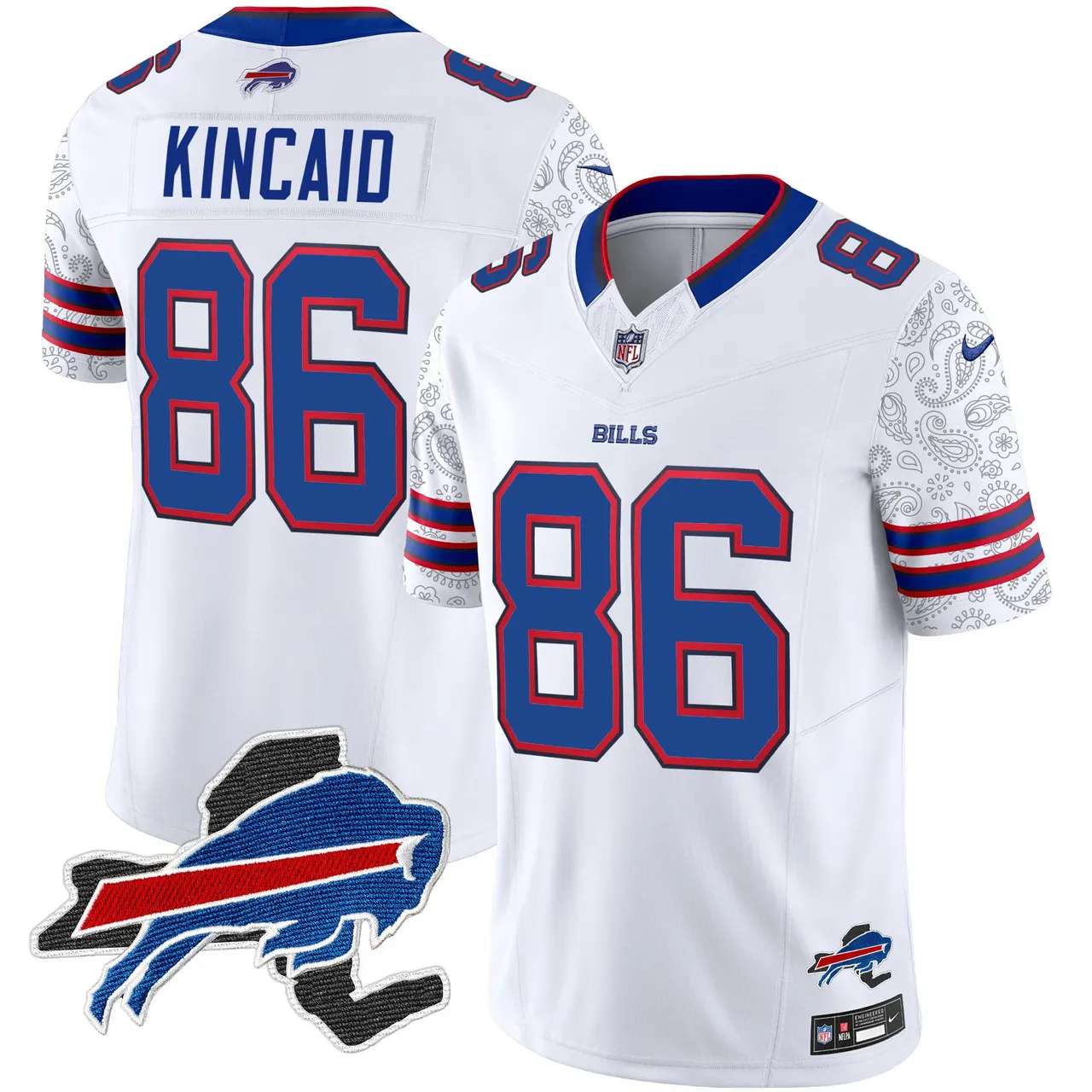 Buffalo Bills Nike New York Patch Vapor Limited Stitched Jersey V2 - Royal Blue - Image 18