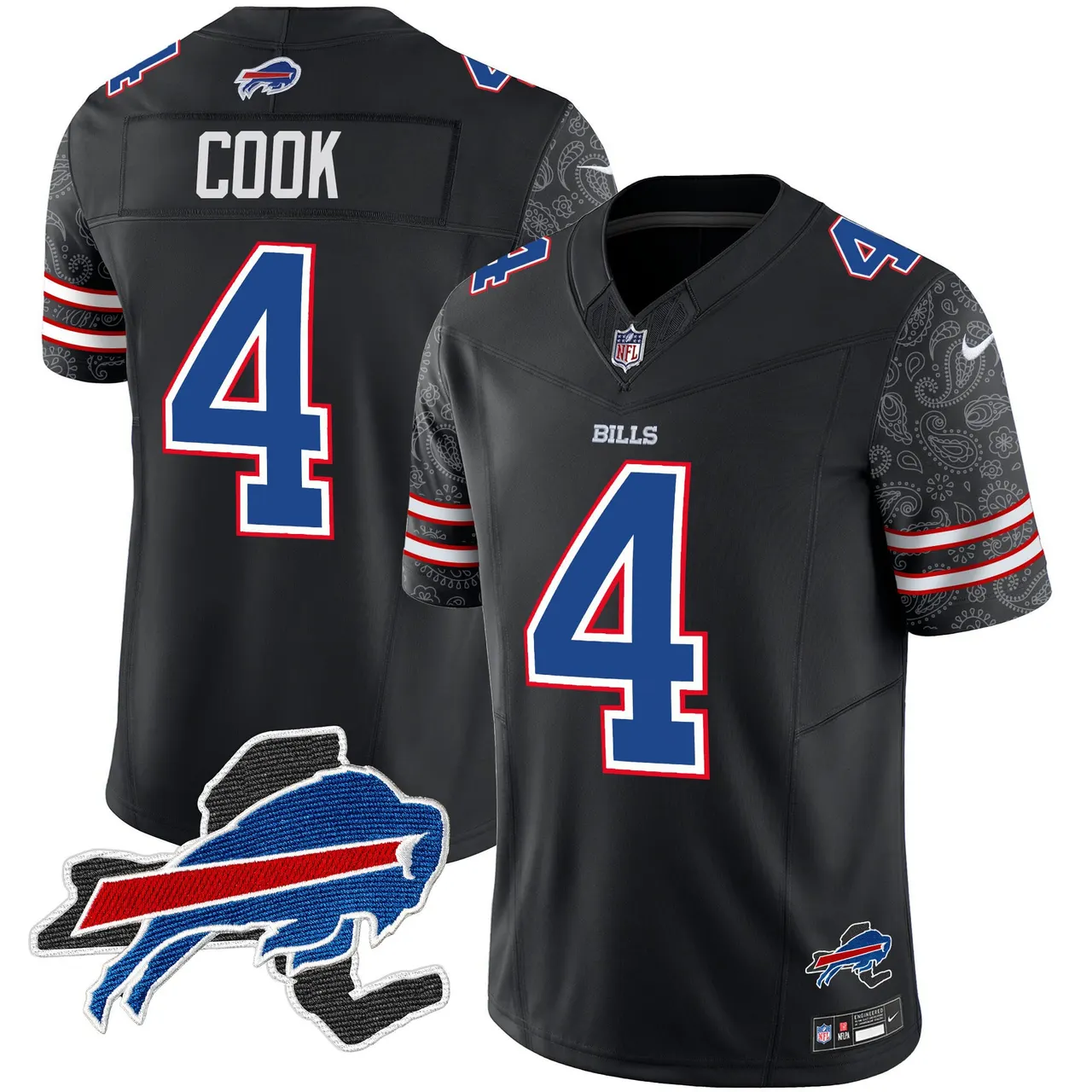Buffalo Bills Nike New York Patch Vapor Limited Stitched Jersey V2 - Royal Blue - Image 20