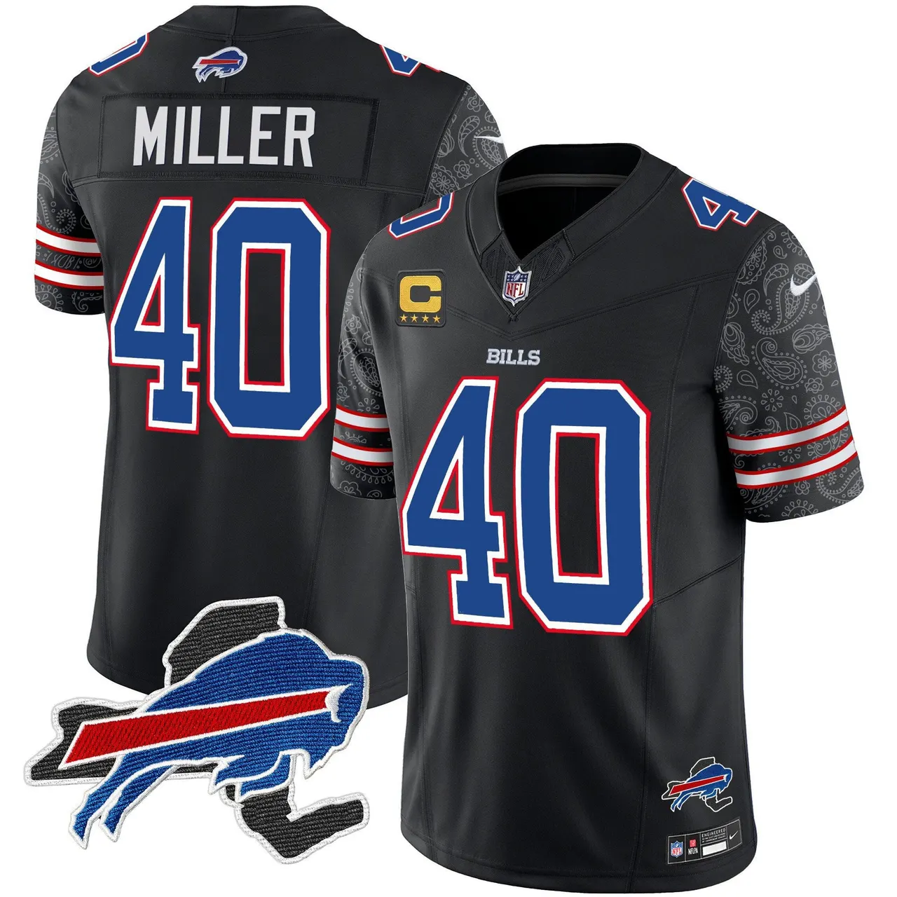 Buffalo Bills Nike New York Patch Vapor Limited Stitched Jersey V2 - Royal Blue - Image 22