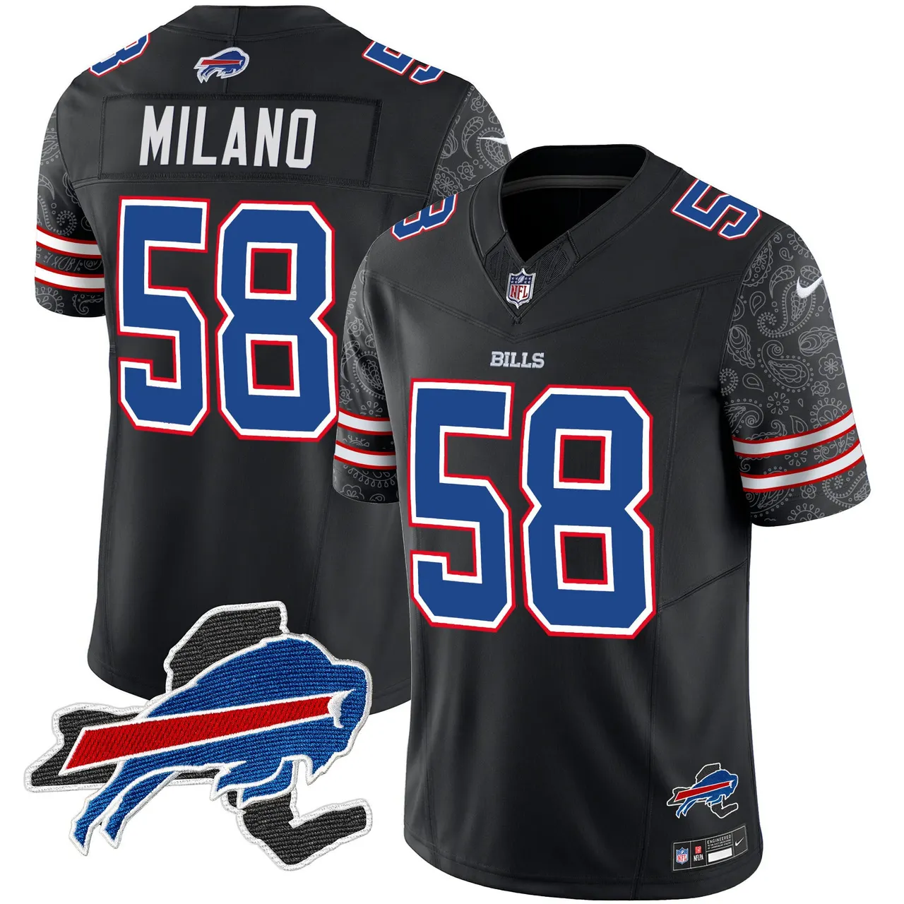 Buffalo Bills Nike New York Patch Vapor Limited Stitched Jersey V2 - Royal Blue - Image 23