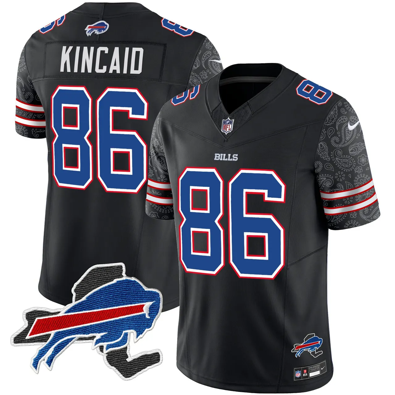 Buffalo Bills Nike New York Patch Vapor Limited Stitched Jersey V2 - Royal Blue - Image 24