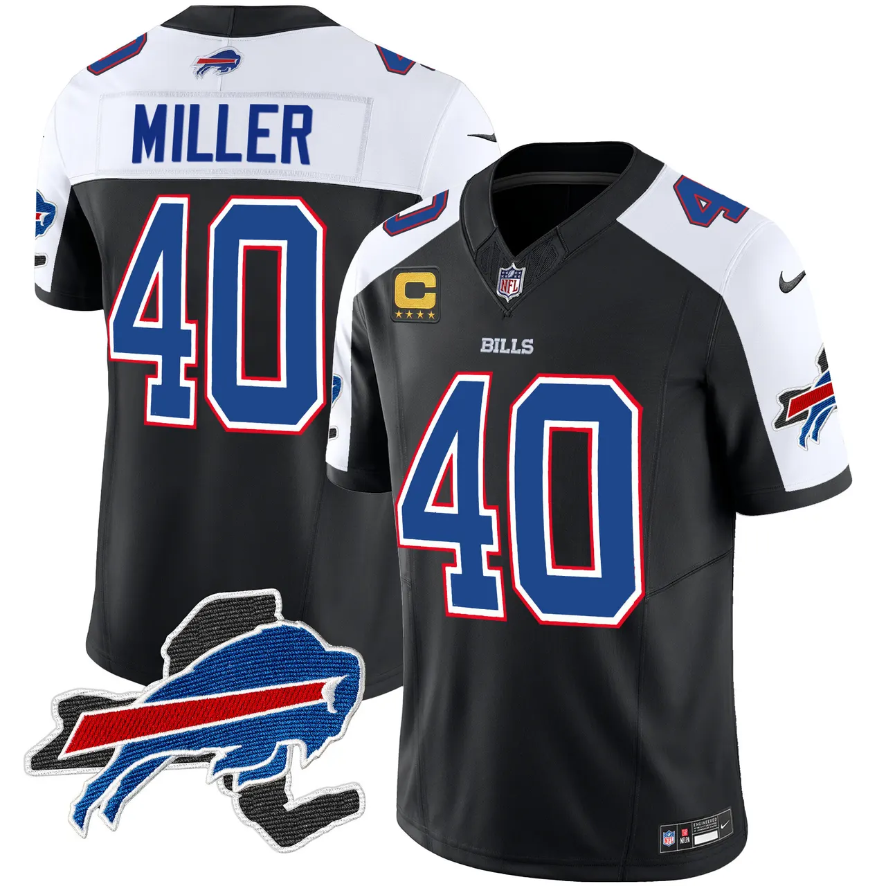 Buffalo Bills Nike New York Patch Vapor Limited Stitched Jersey V2 - Royal Blue - Image 28