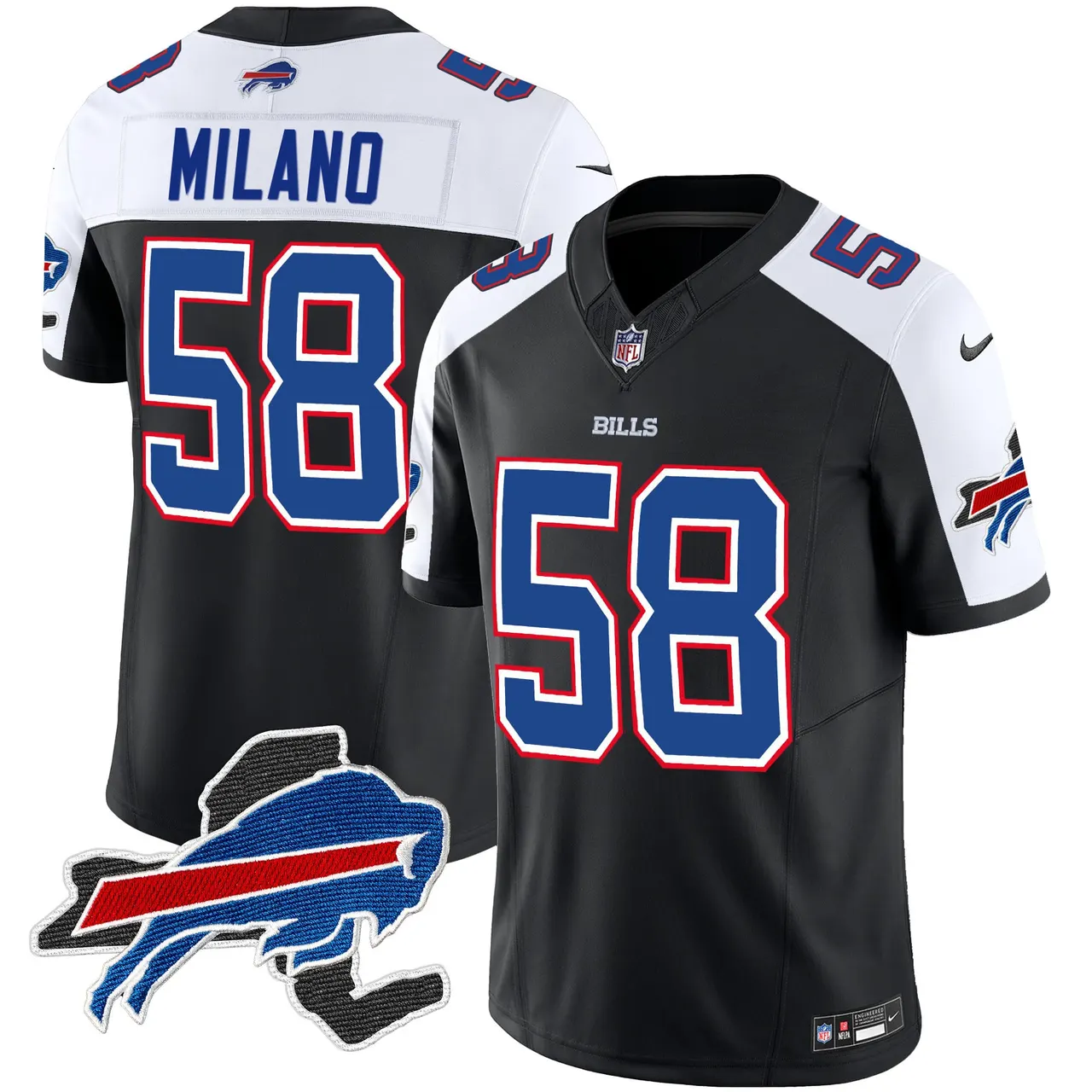 Buffalo Bills Nike New York Patch Vapor Limited Stitched Jersey V2 - Royal Blue - Image 29