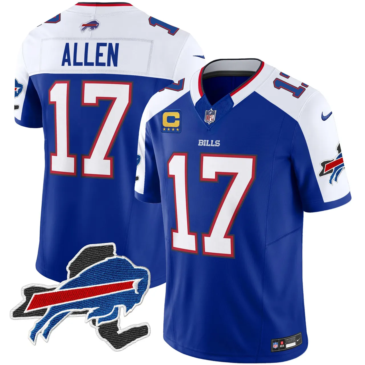Buffalo Bills Nike New York Patch Vapor Limited Stitched Jersey V2 - Royal Blue - Image 31