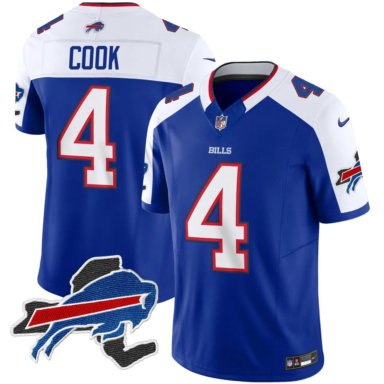 Buffalo Bills Nike New York Patch Vapor Limited Stitched Jersey V2 - Royal Blue - Image 32