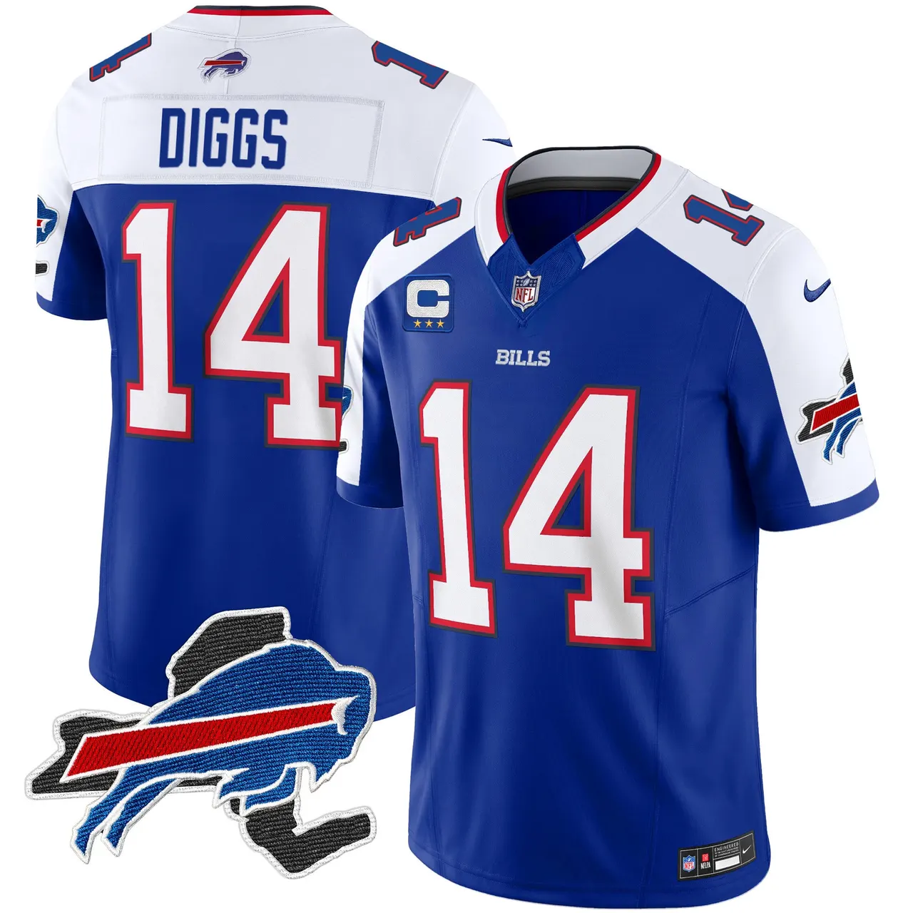 Buffalo Bills Nike New York Patch Vapor Limited Stitched Jersey V2 - Royal Blue - Image 33