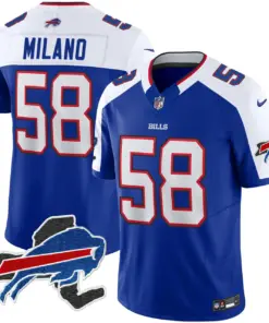 Buffalo Bills Nike New York Patch Vapor Limited Stitched Jersey V2 - Royal Blue - Image 35