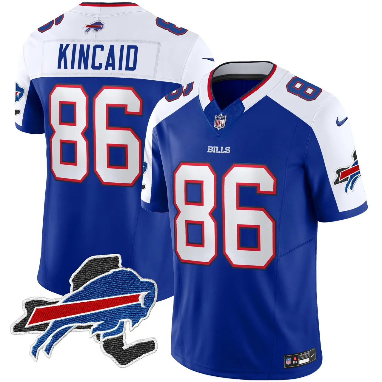 Buffalo Bills Nike New York Patch Vapor Limited Stitched Jersey V2 - Royal Blue - Image 36