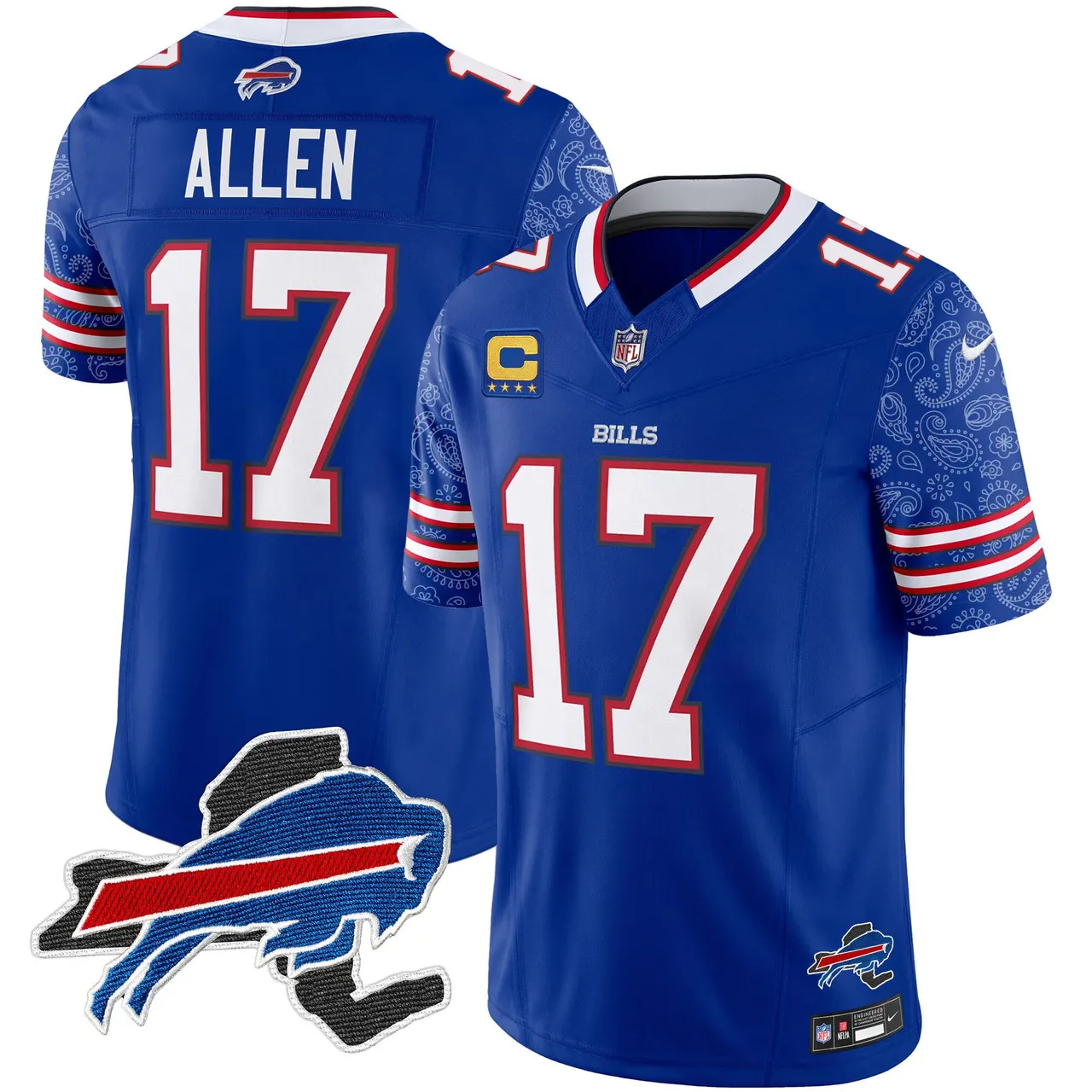 Buffalo Bills Nike New York Patch Vapor Limited Stitched Jersey V2 - Royal Blue