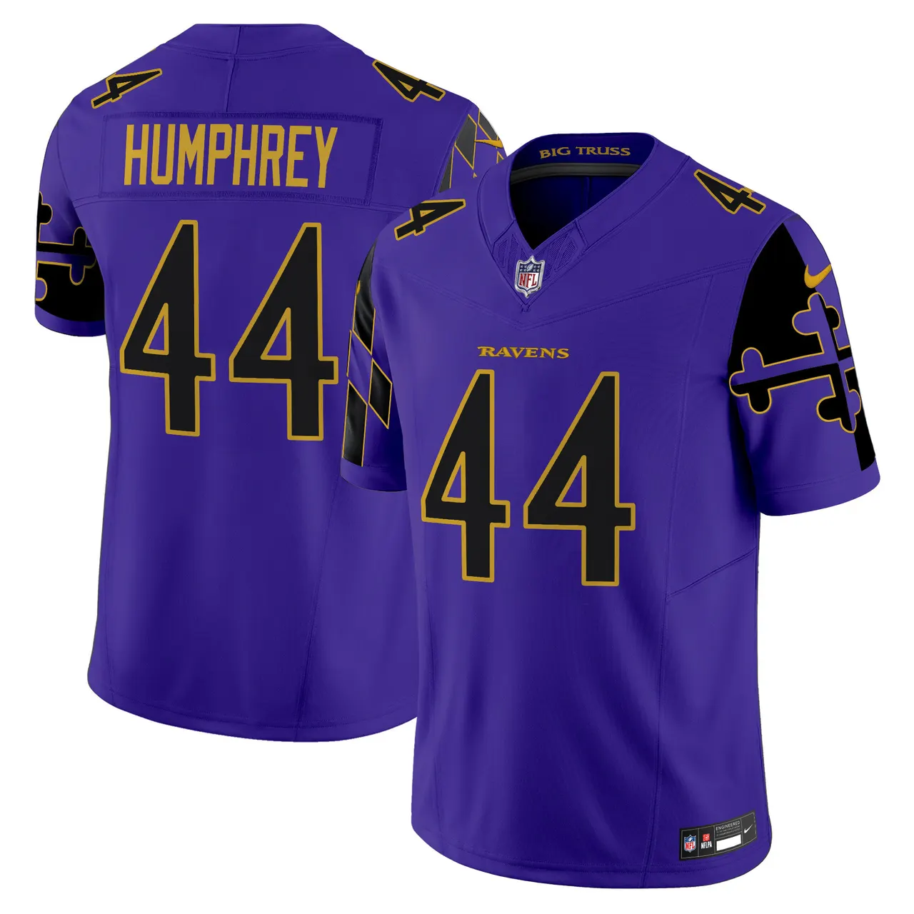 Derrick Henry Baltimore Ravens Nike Maryland Flag Vapor Limited Stitched Jersey - Purple - Image 5