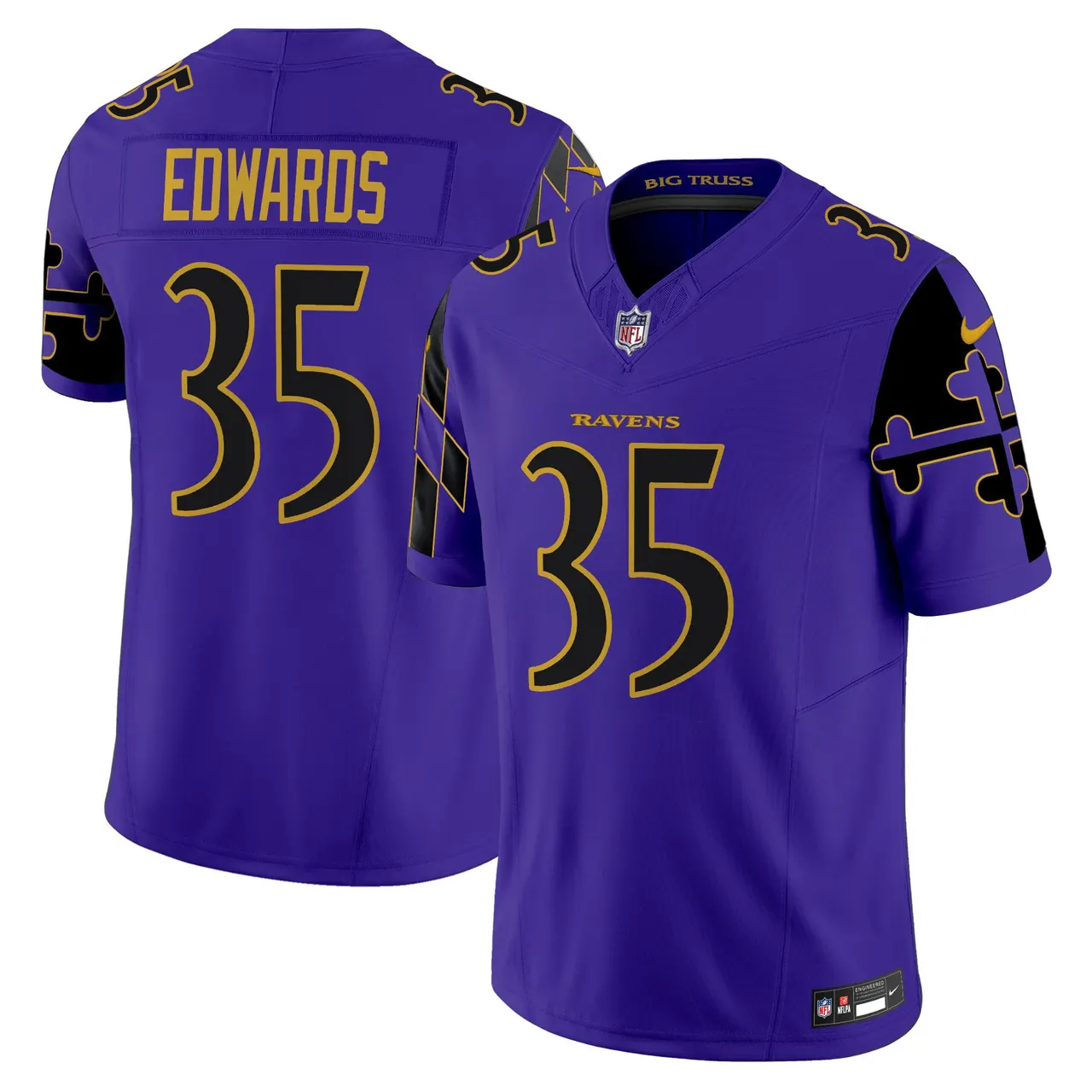 Derrick Henry Baltimore Ravens Nike Maryland Flag Vapor Limited Stitched Jersey - Purple - Image 8