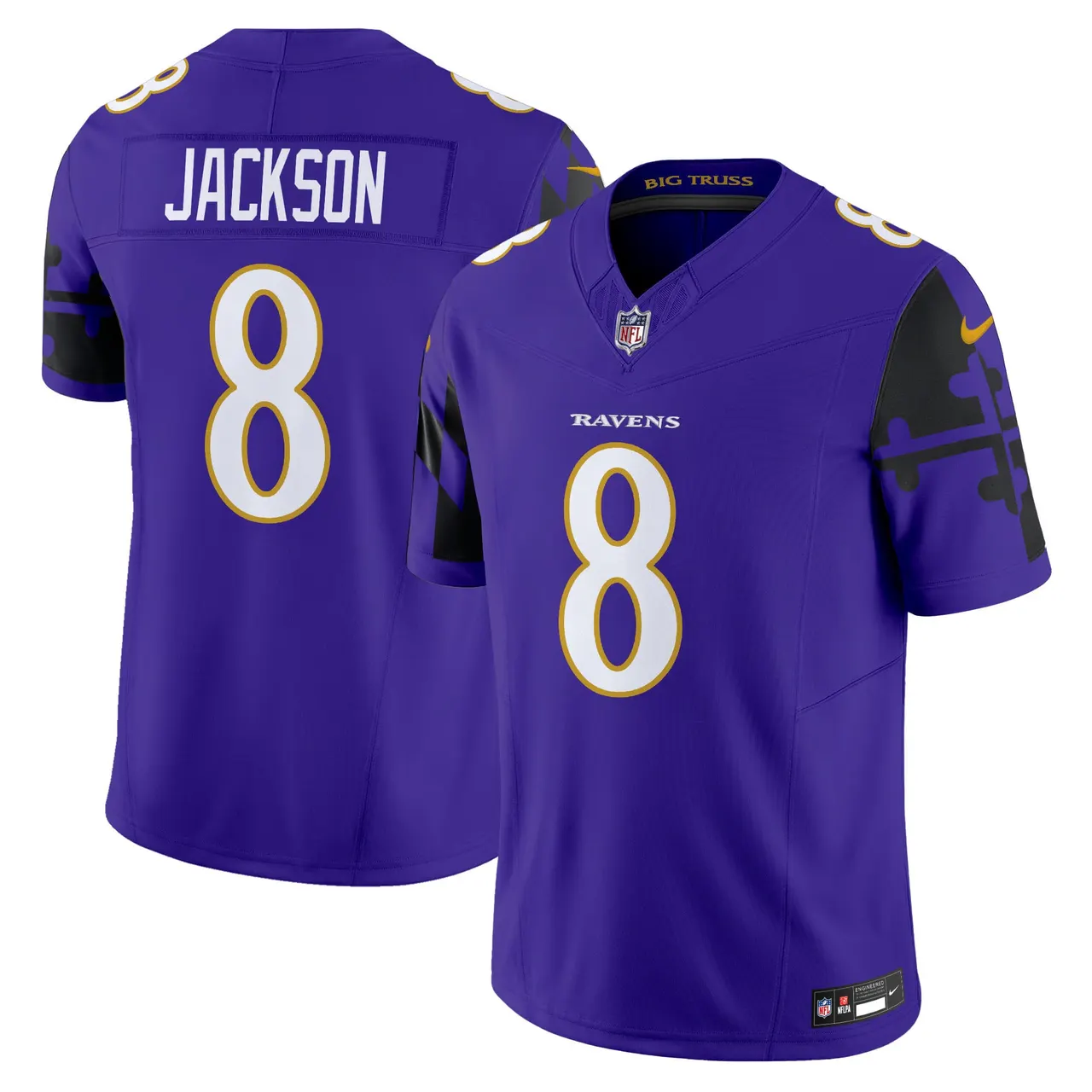 Derrick Henry Baltimore Ravens Nike Maryland Flag Vapor Limited Stitched Jersey - Purple - Image 10