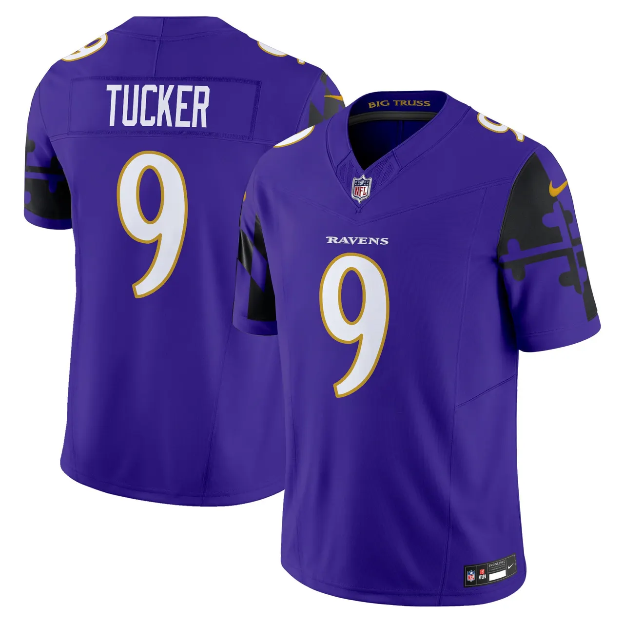 Derrick Henry Baltimore Ravens Nike Maryland Flag Vapor Limited Stitched Jersey - Purple - Image 11