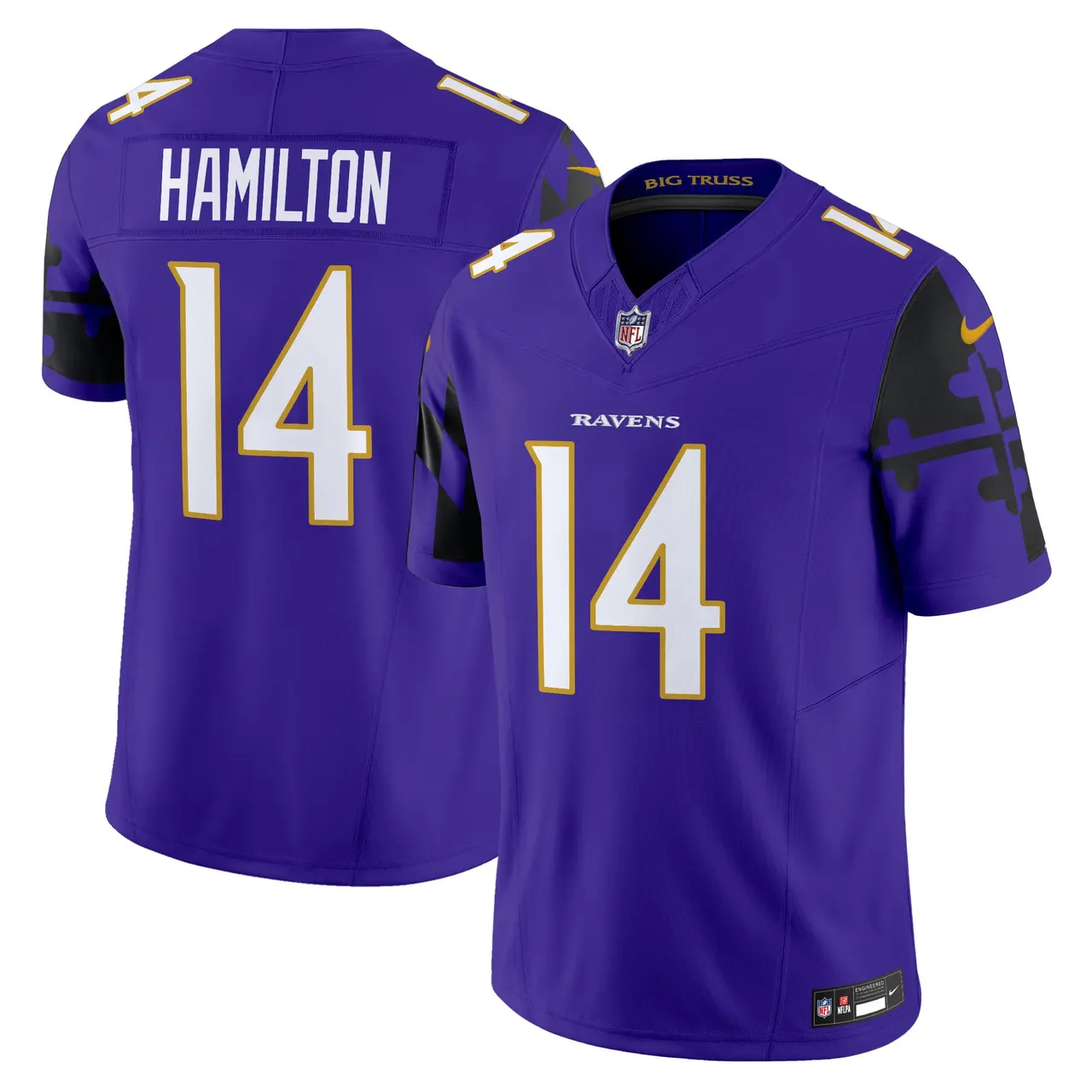 Derrick Henry Baltimore Ravens Nike Maryland Flag Vapor Limited Stitched Jersey - Purple - Image 12