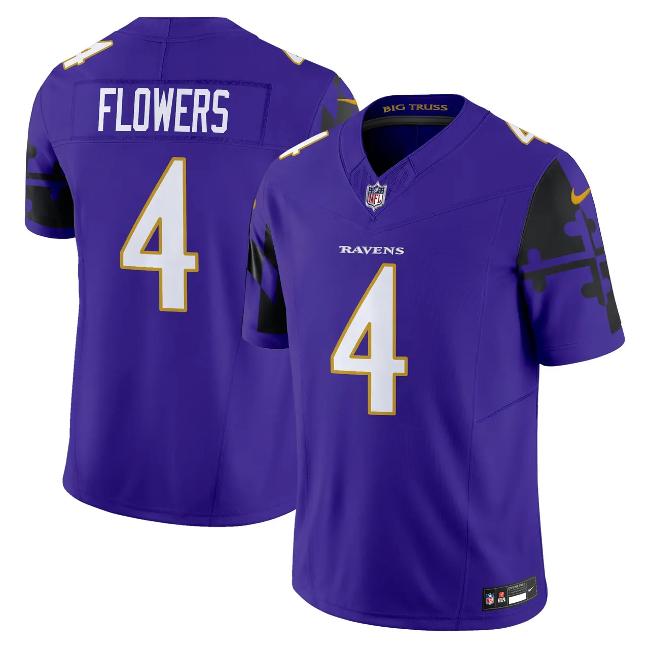 Derrick Henry Baltimore Ravens Nike Maryland Flag Vapor Limited Stitched Jersey - Purple - Image 15