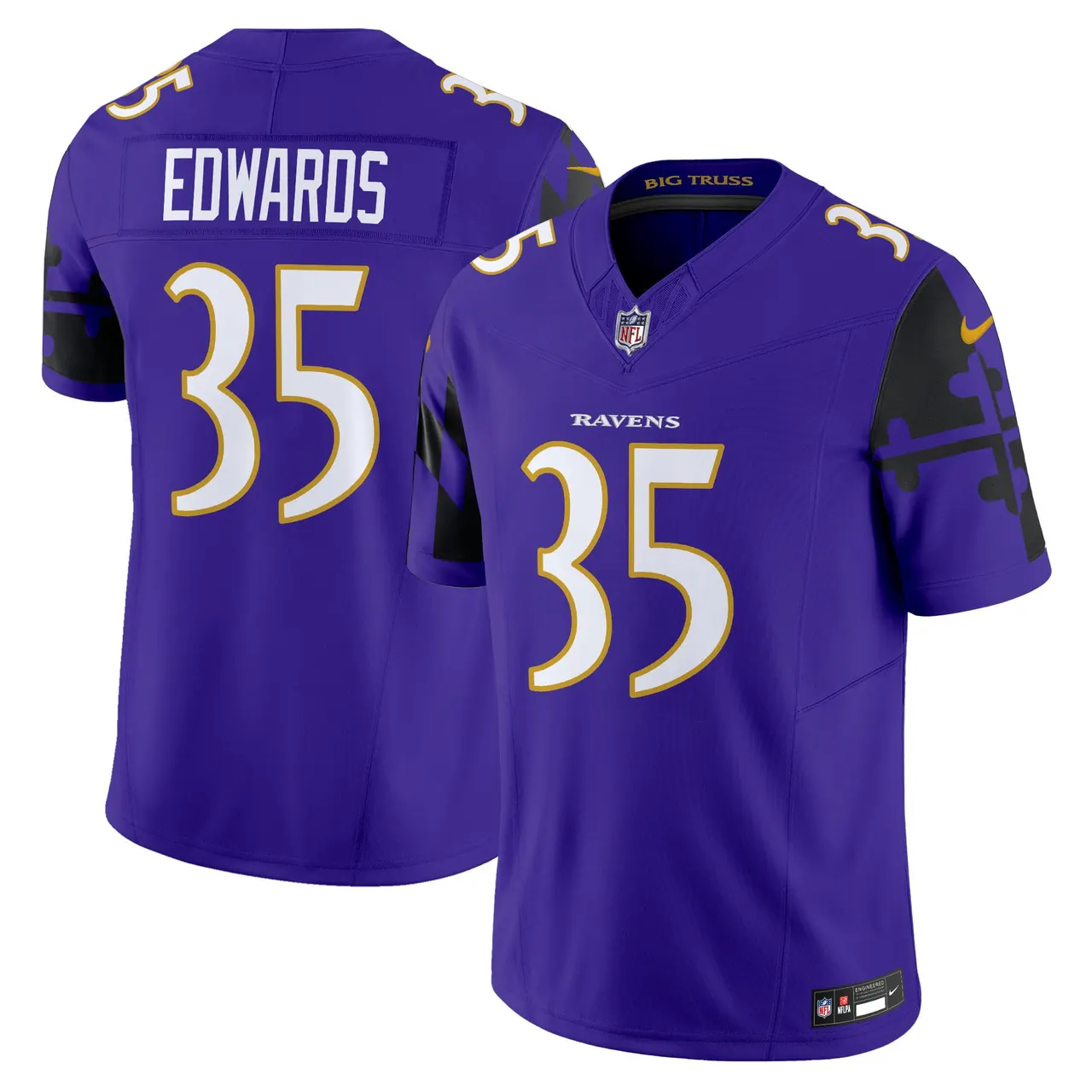 Derrick Henry Baltimore Ravens Nike Maryland Flag Vapor Limited Stitched Jersey - Purple - Image 16