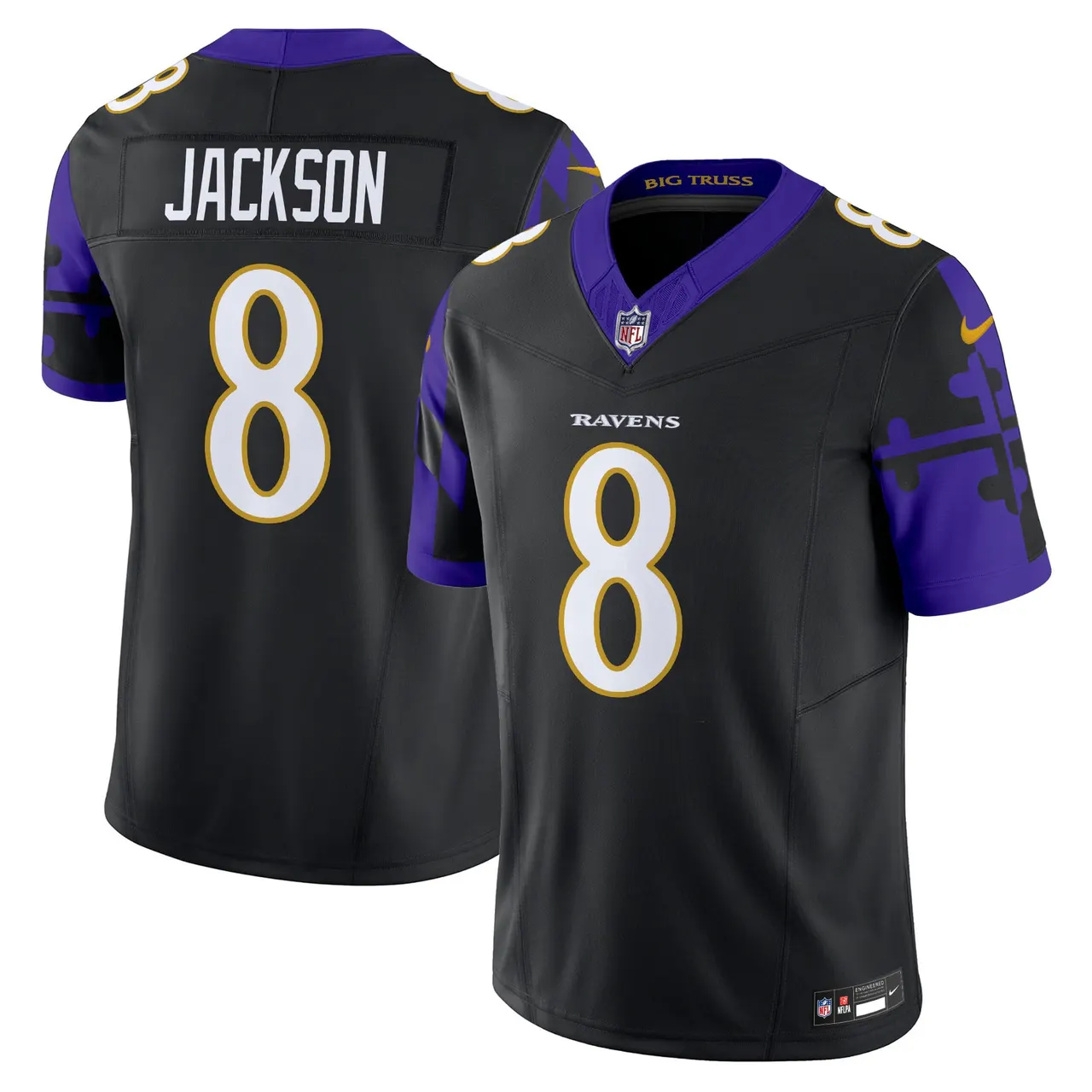 Derrick Henry Baltimore Ravens Nike Maryland Flag Vapor Limited Stitched Jersey - Purple - Image 18