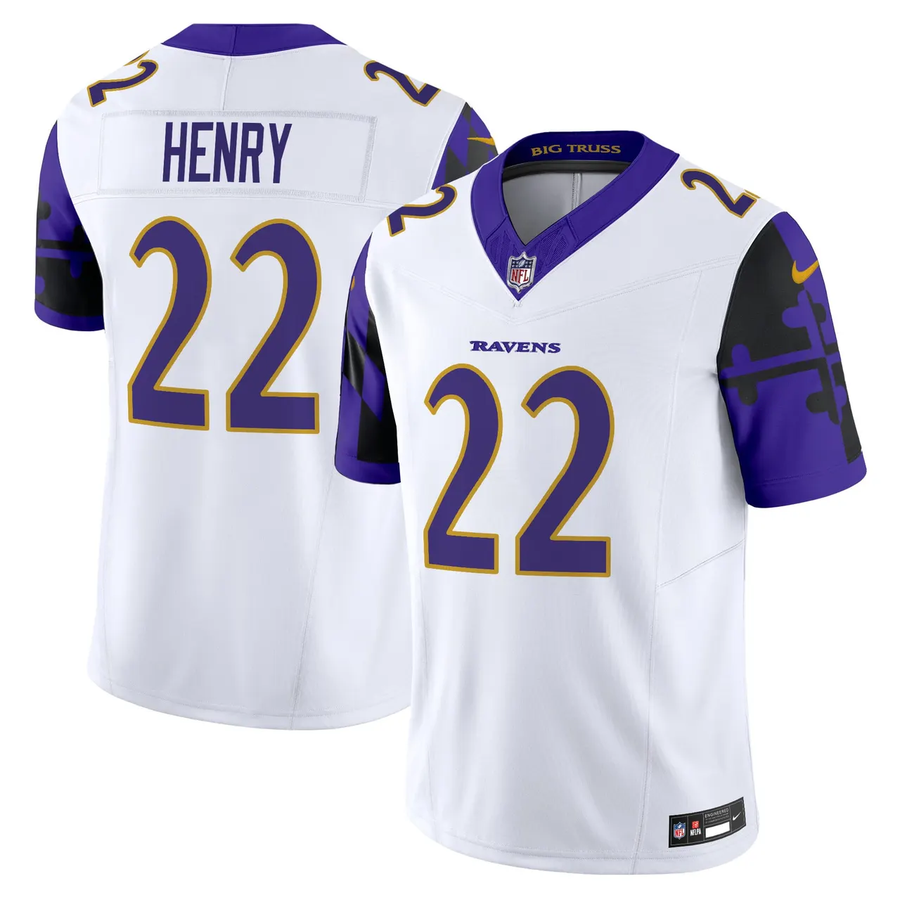 Derrick Henry Baltimore Ravens Nike Maryland Flag Vapor Limited Stitched Jersey - Purple - Image 25