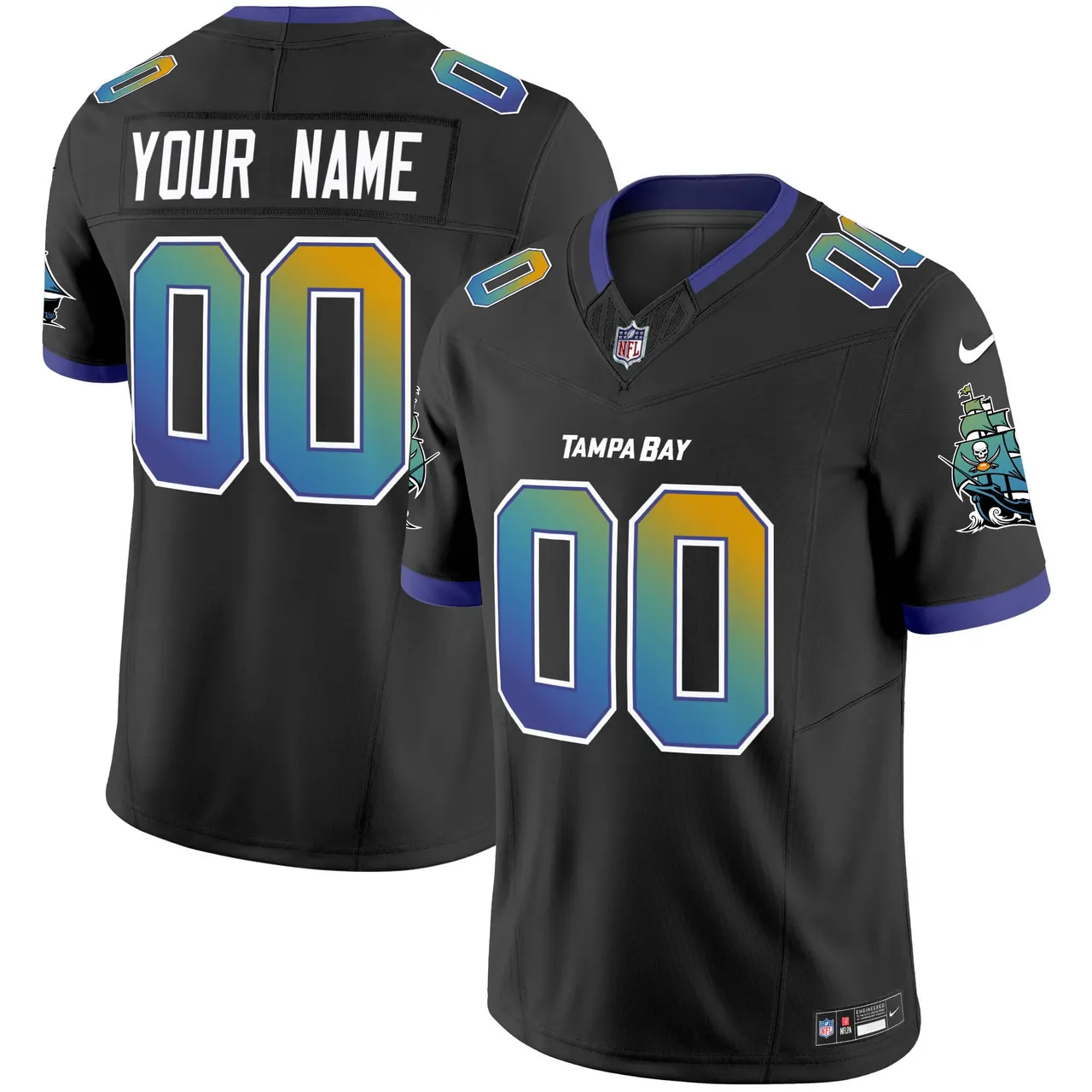 Tampa Bay Buccaneers Nike Tampa City Vapor Custom Limited Stitched Jersey - Black - Image 2