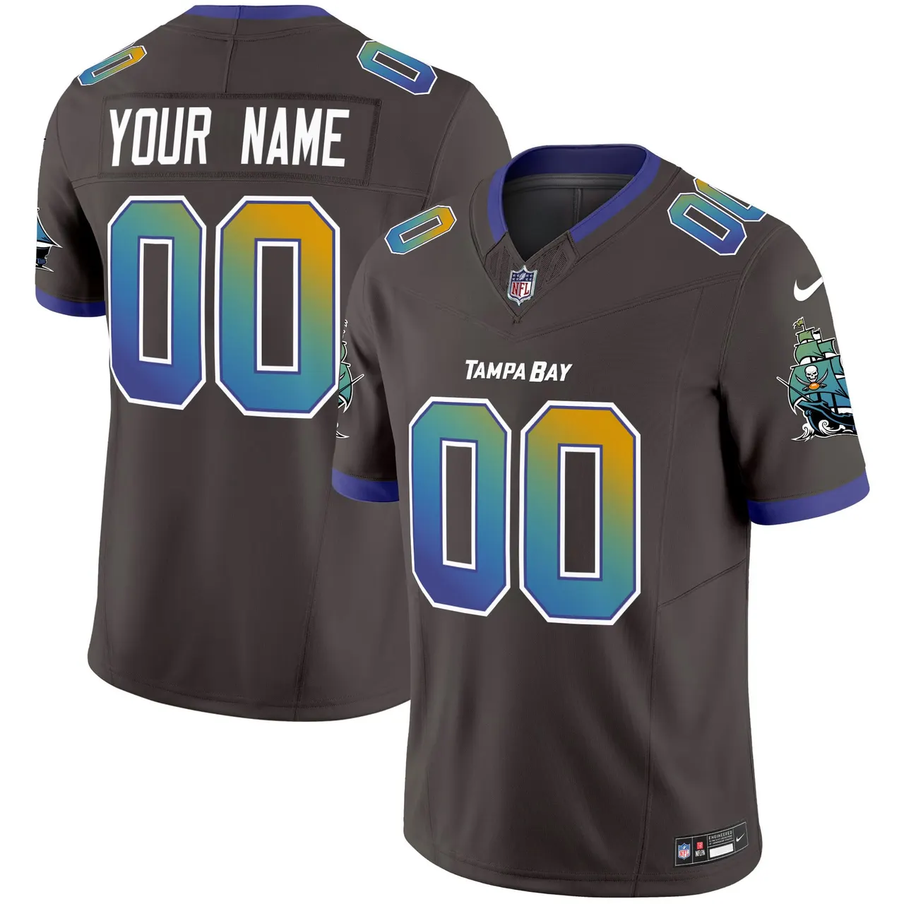 Tampa Bay Buccaneers Nike Tampa City Vapor Custom Limited Stitched Jersey - Black - Image 4
