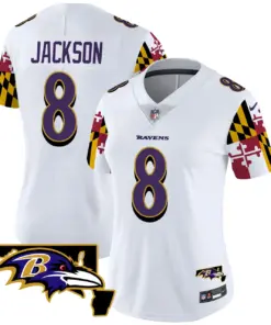 Derrick Henry Baltimore Ravens Nike Women's Maryland Flag Vapor Limited Stitched Jersey - Purple - Image 10