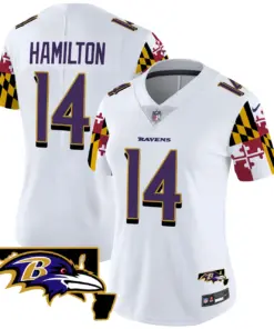 Derrick Henry Baltimore Ravens Nike Women's Maryland Flag Vapor Limited Stitched Jersey - Purple - Image 12