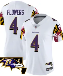 Derrick Henry Baltimore Ravens Nike Women's Maryland Flag Vapor Limited Stitched Jersey - Purple - Image 15