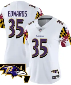 Derrick Henry Baltimore Ravens Nike Women's Maryland Flag Vapor Limited Stitched Jersey - Purple - Image 16